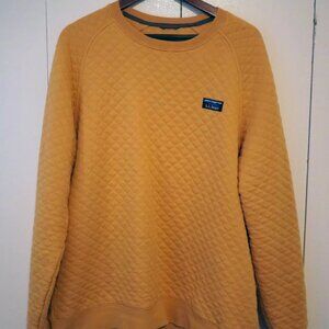 LL Bean Men's Quilted Sweater Large Yellow
